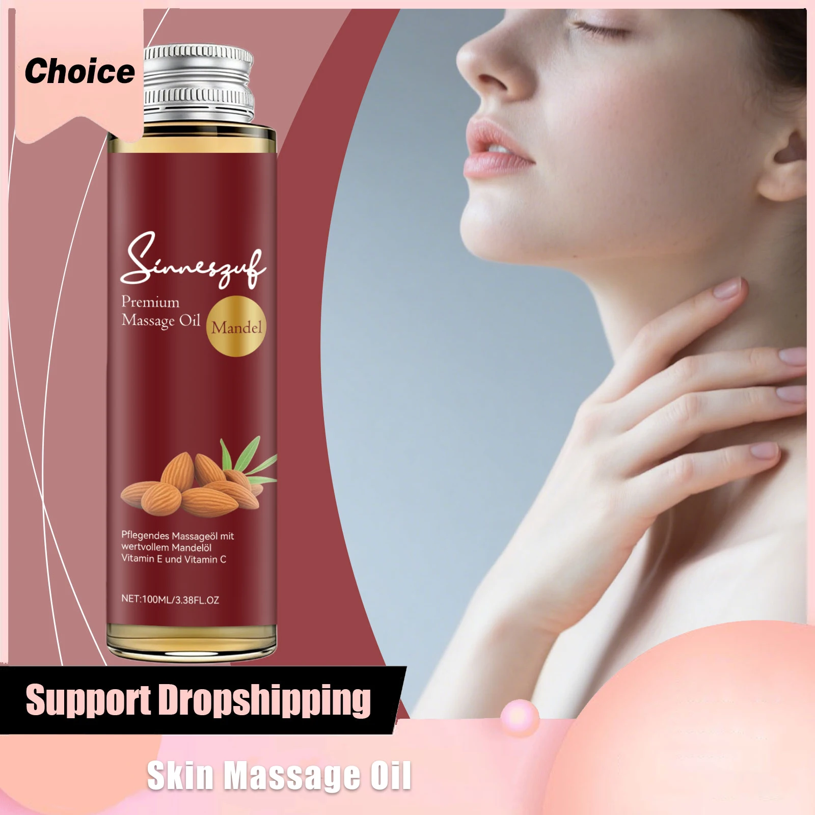 

Sinmerguf Premium Massage Oil Mountain Almond Firming Moisturizing Lightweight Formula Nourishing Skin Natural Organic Plant Oil