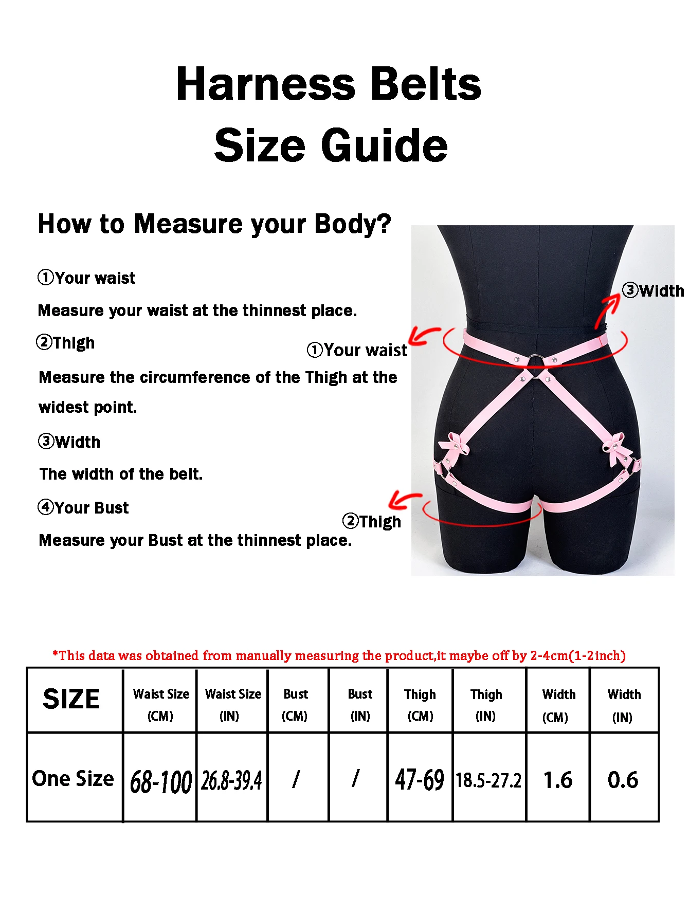 Goth Punk PU-Leder Bein-Harness, Strumpfband und Po-Harness, Modischer Harness-Gürtel, Accessoires für Party und Dating – Detail 8