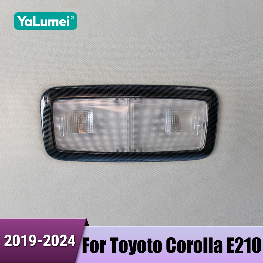 Carbon Fiber Car Front Rear Reading Lamp Cover Trim For Toyota Corolla E210 2019 2020 2021 2022 2023 2024 Hybrid Accessories