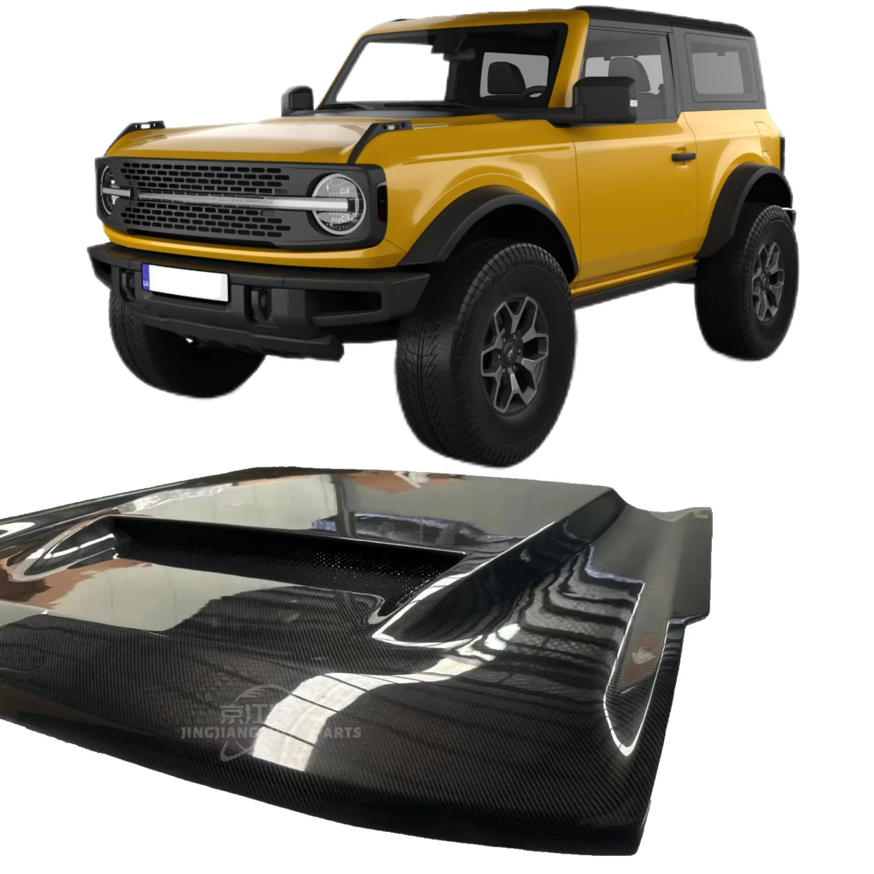 

Оптовая продажа, индивидуальный 2022+ для Ford Bronco, капот из углеродного волокна, новый модифицированный капот двигателя для Ford Bronco