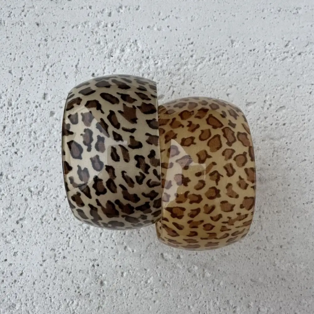 Resin Wide Open Bangle Minority Design Europe American Style Leopard Print Cuff Bangles Jewelry Accessories Alloy