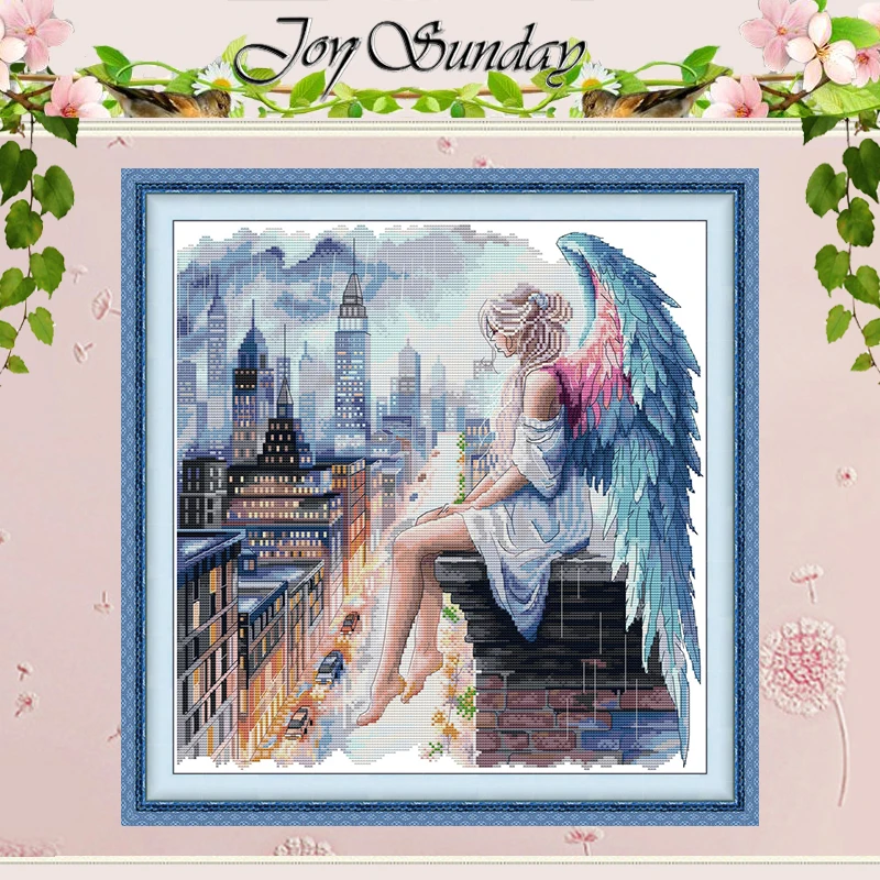 Guardian Angel Patterns Counted Cross Stitch Set DIY 11CT 14CT 16CT HD Stamped DMC Cross-stitch Kit Embroidery Needlework Crafts