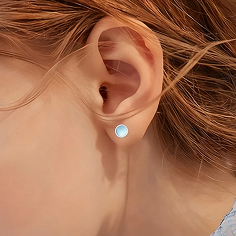 Huitan Charming Imitation Moonstone Stud Earrings for Women Dainty Lovely Novel Accessories Chic Delicate Graceful Party Jewelry