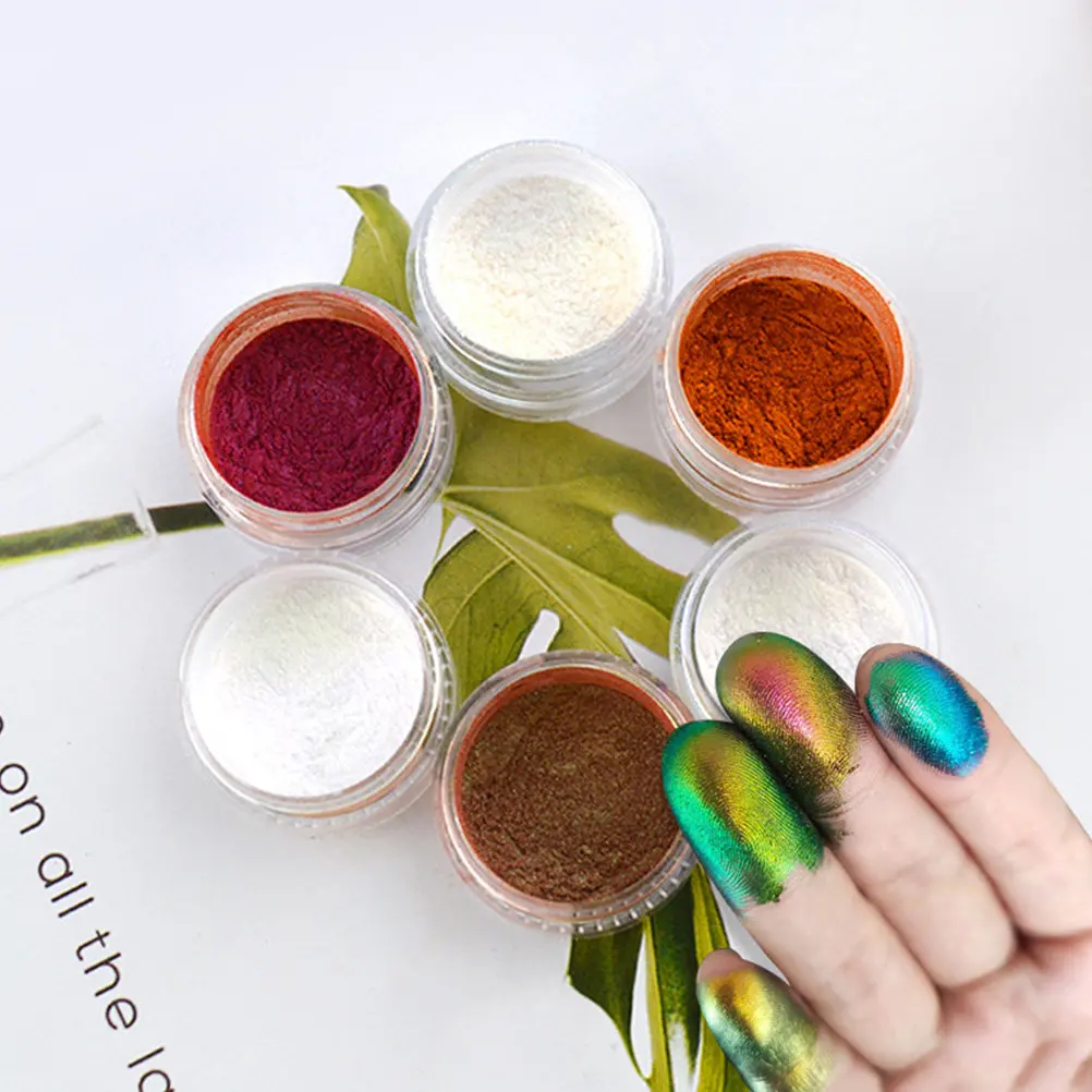 6Pcs Mica Powder Pearl Pigment Safe Natural Color for Bath Bombs Soap Nail Art DIY Painting Epoxy Resin Pigment
