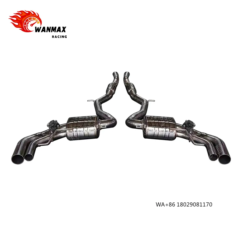 

For 2021 S63 Coupe W222 C217 Exhaust System 4.0L Biturbo M177 Catback Downpipe Valved Stainless Steel Performance