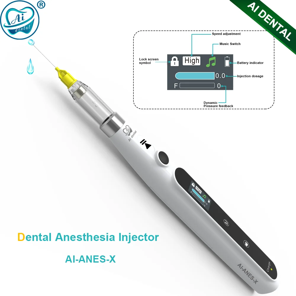 AI-ANES-X Dental Oral Anesthesia Injector Portable Painless Wireless Local Anesthesia with Operable LCD Display Chargeable