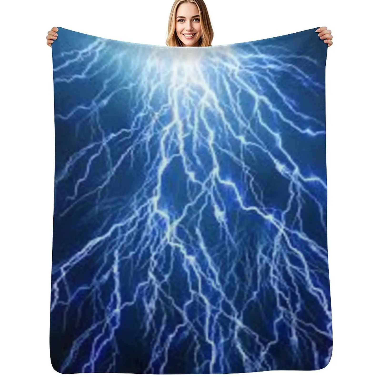 lightning storm Throw Blanket Ultra Plush Cozy Blanket for Napping Sleeping