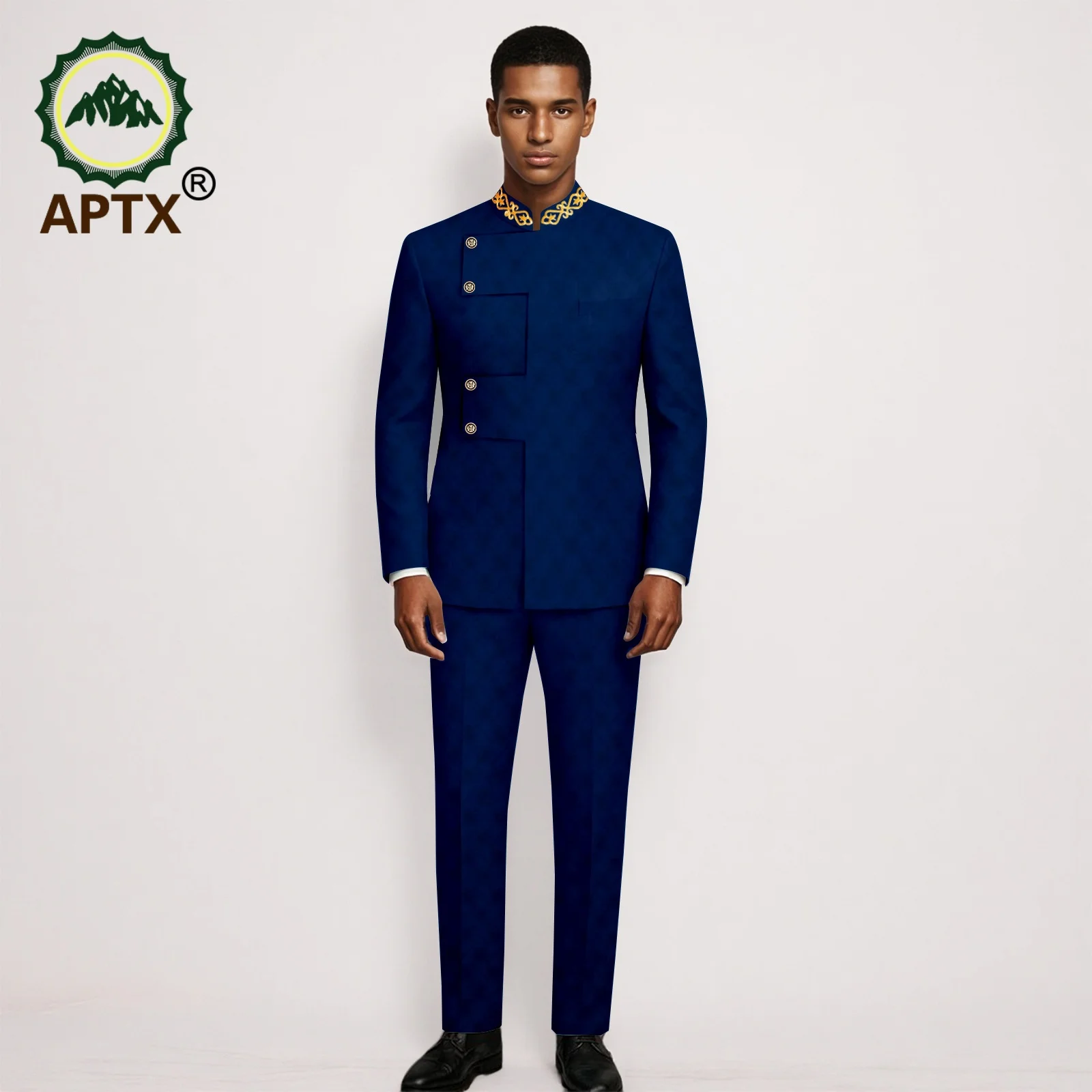 

Мужской модный африканский костюм Дашики 2026: комплект из двух предметов (топ + брюки) из ткани Базин Рише для вечеринок и свадеб. Мужская одежда 2616021