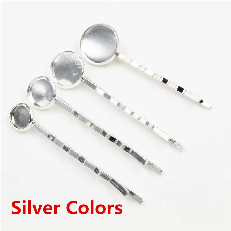 8 10 12 14 16 18 20mm 10pcs High Quality  Bronze Plated Copper Material Hairpin Hair Clips Hairpin Base Setting Cabochon Cameo