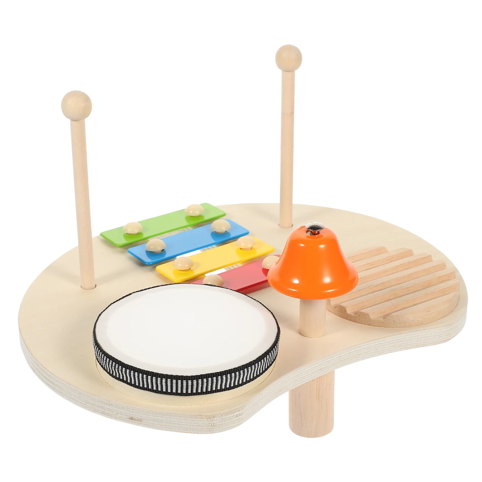 1Set Kids Wooden Drum Rhythm Beat Educational Xylophone Percussion Instruments Fun Musical Gift for Toddlers Beginners