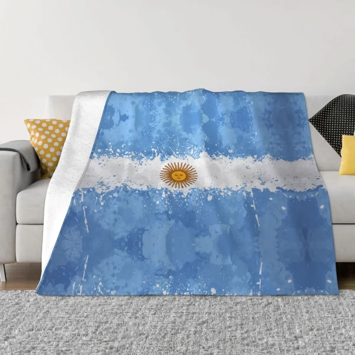 ARG 3 Stars Argentina Flag Argentinian Champions Blanket Multifunction Sofa Cover Bedsheet Soft Warm Flannel Plaid Throw Blanket