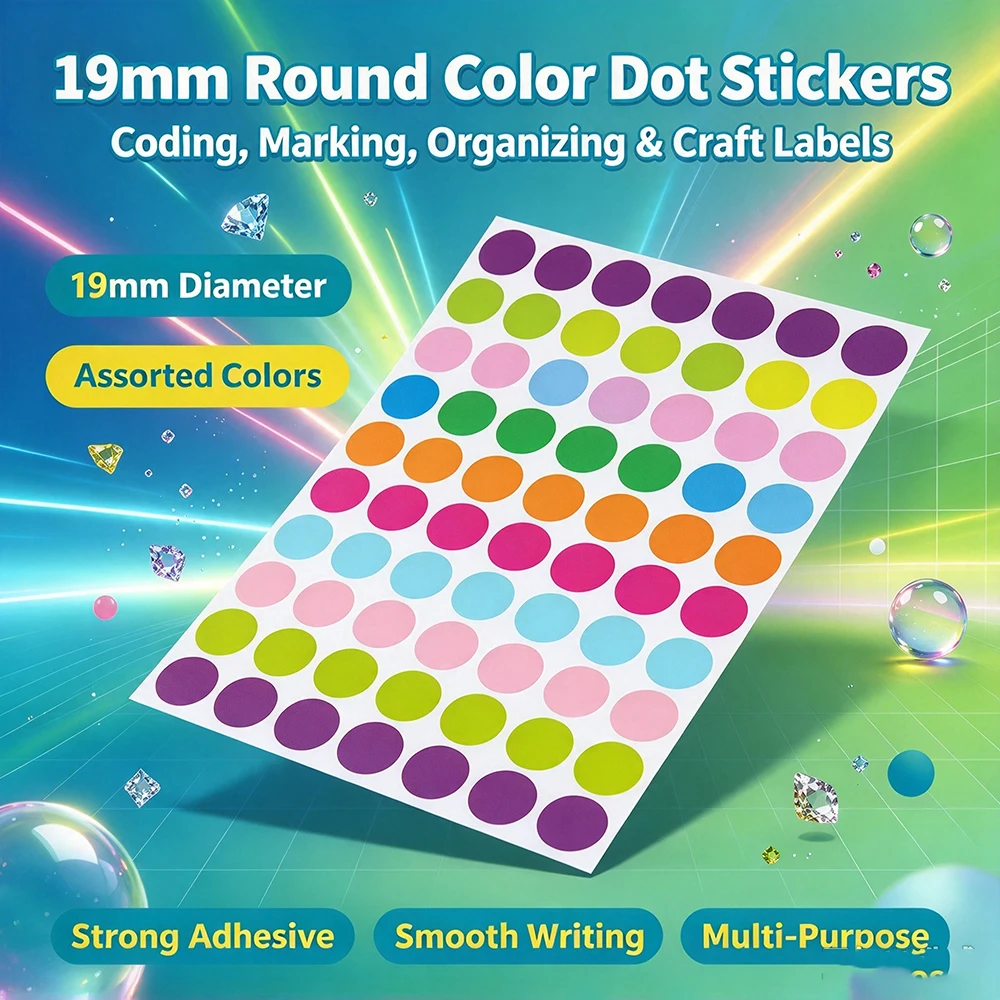 10 Sheet colorful Round Classification Folder Label stickers Diamond Painting Tools Distinguish Storage Box Sticker Hot