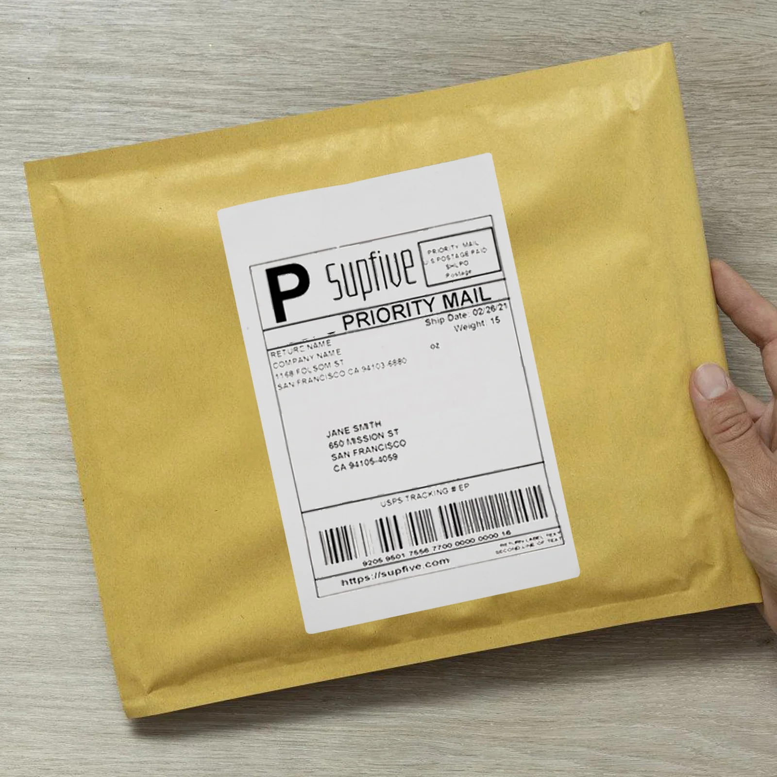 500 قطعة من الملصقات الحرارية المباشرة، ملصقات طابعة ورقية للشحن الحراري للشحن السريع المتوافقة مع طابعة الملصقات