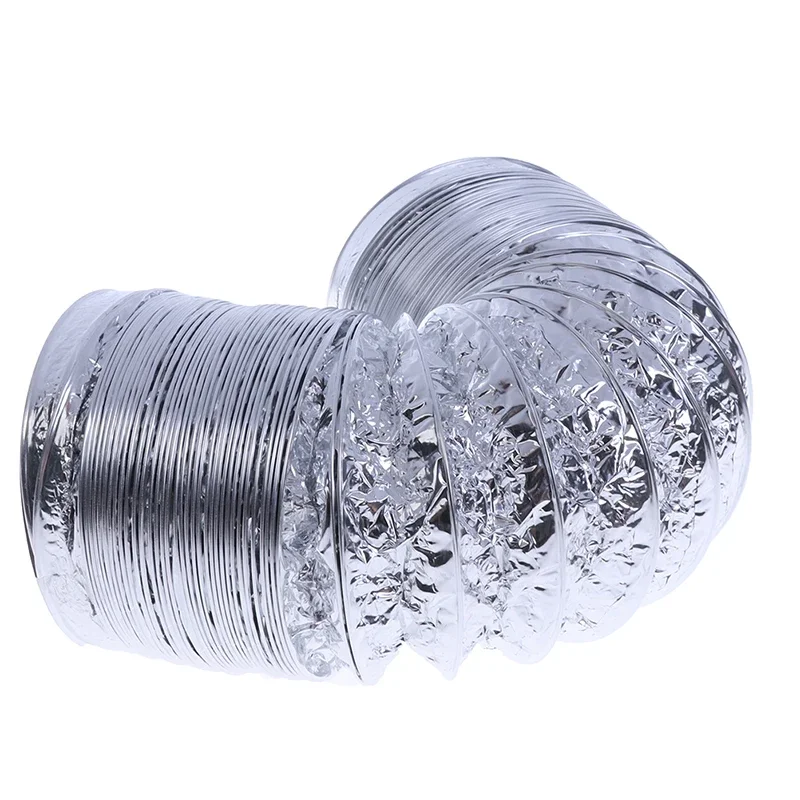 New 4 Inch 100mm Ventilator Pipe PVC Aluminum Tube Air Ventilation Pipe Hose Flexible Exhaust Duct 3/2M Air System Vent Bathroom image 3