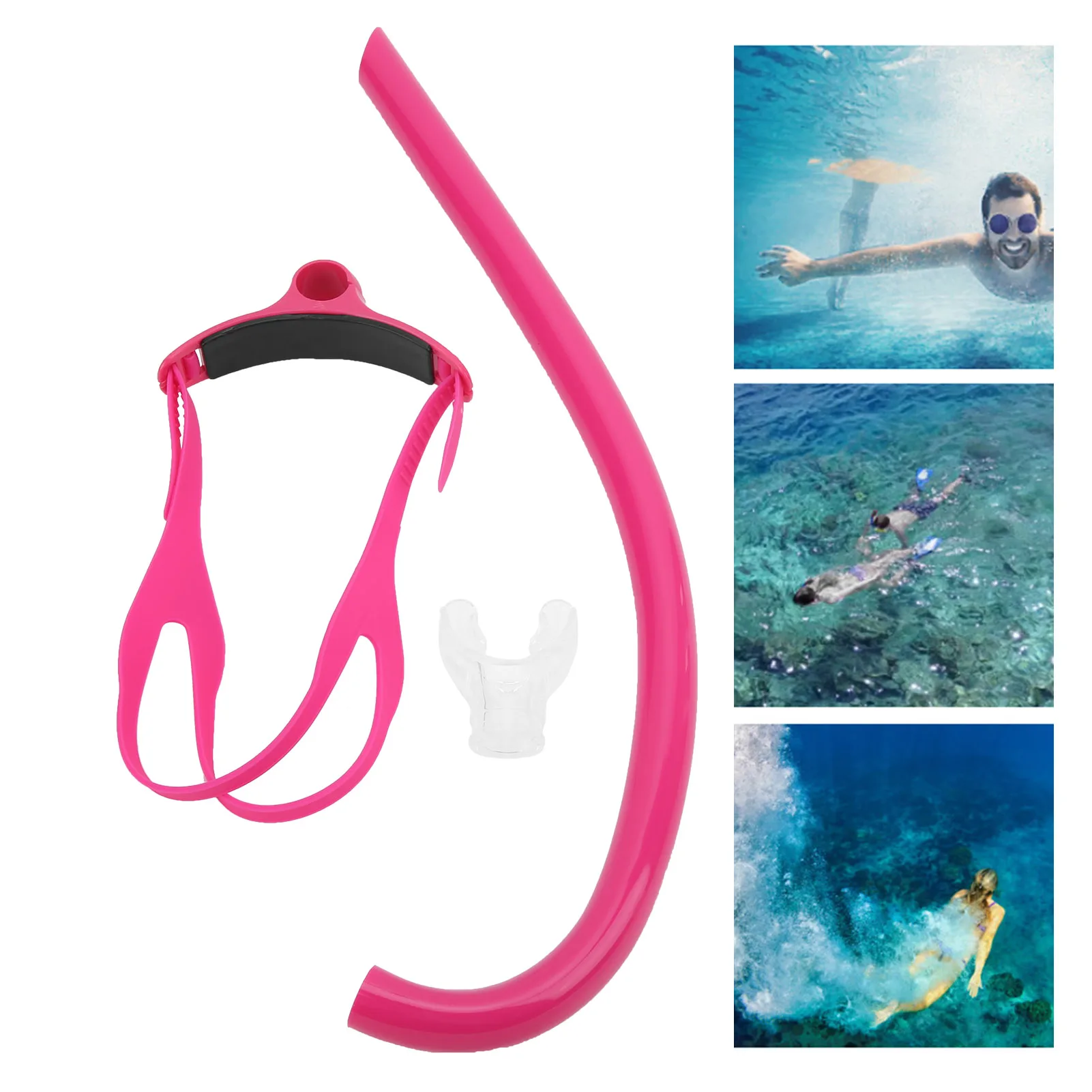 

ZK30 Swimming Front Mounted Snorkel with Silicone Mouthpiece Swim Training Breath GearRed
