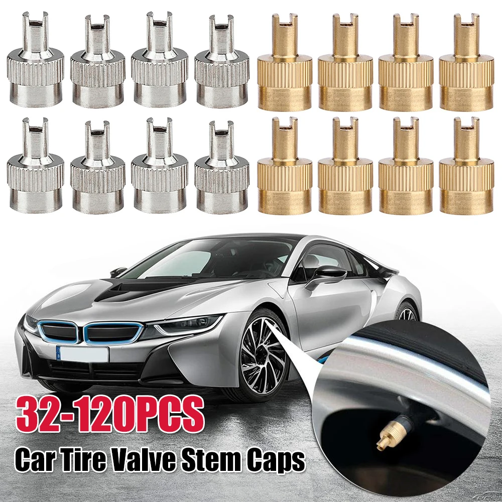 

Wheel Tire Valve Lid Cover Slotted Head Valve Stem Caps Leak-proof Slotted Head Stem Cover for Car Motorcycle