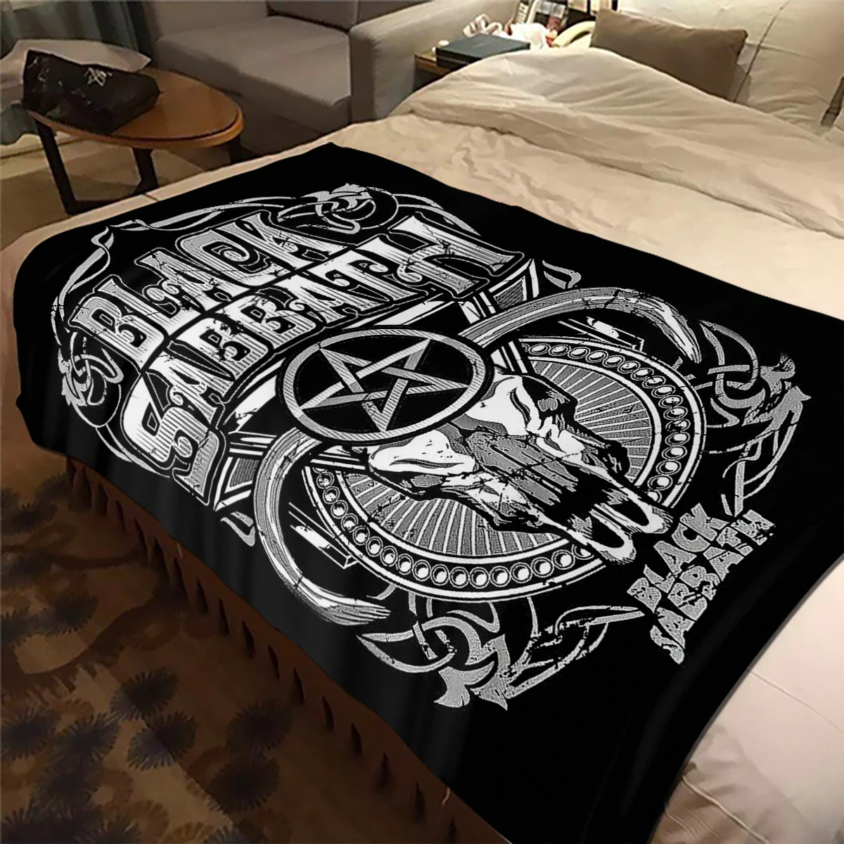 B-Black Sabbath Fashion Flannel Blanket Comfortable Lazy Sofa Cover Blanket Super Soft Sheet Mattress