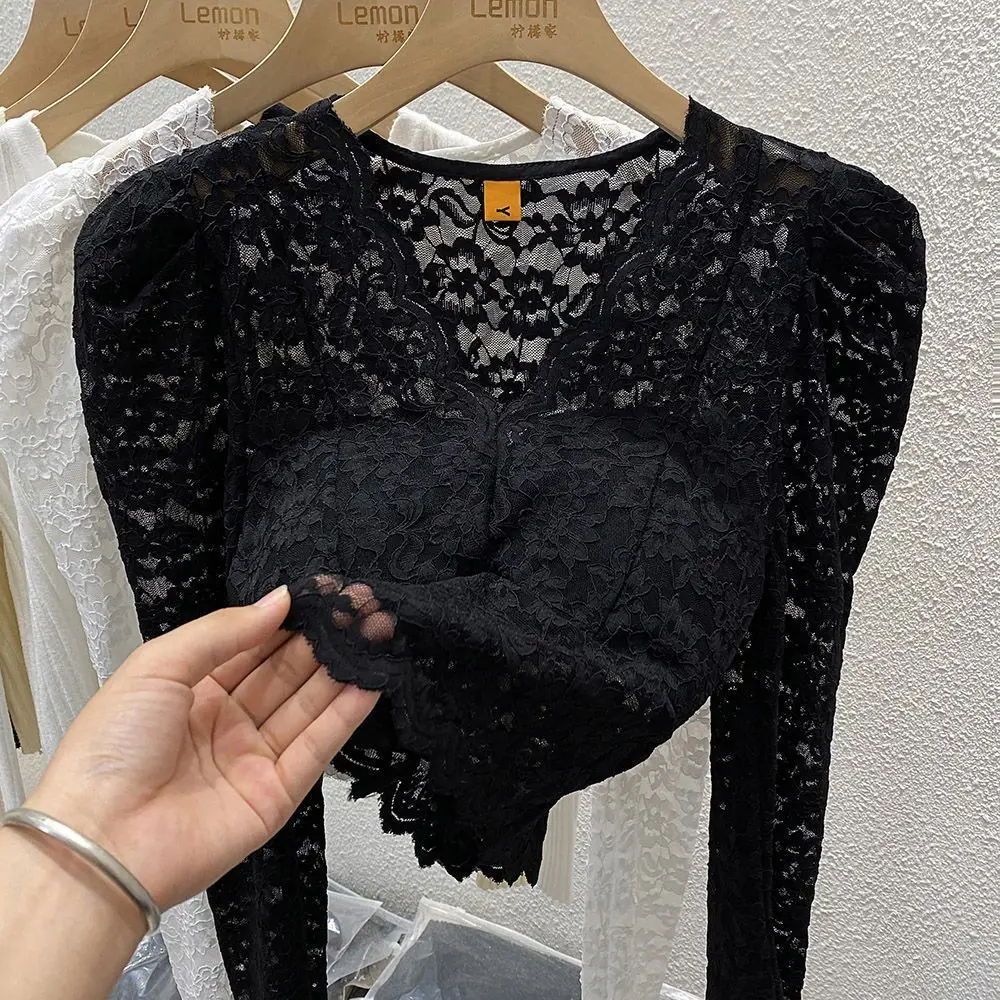 

Women's Shirt Design Niche Hook Lace Shirt Women's New Fashionable Long-sleeved Top