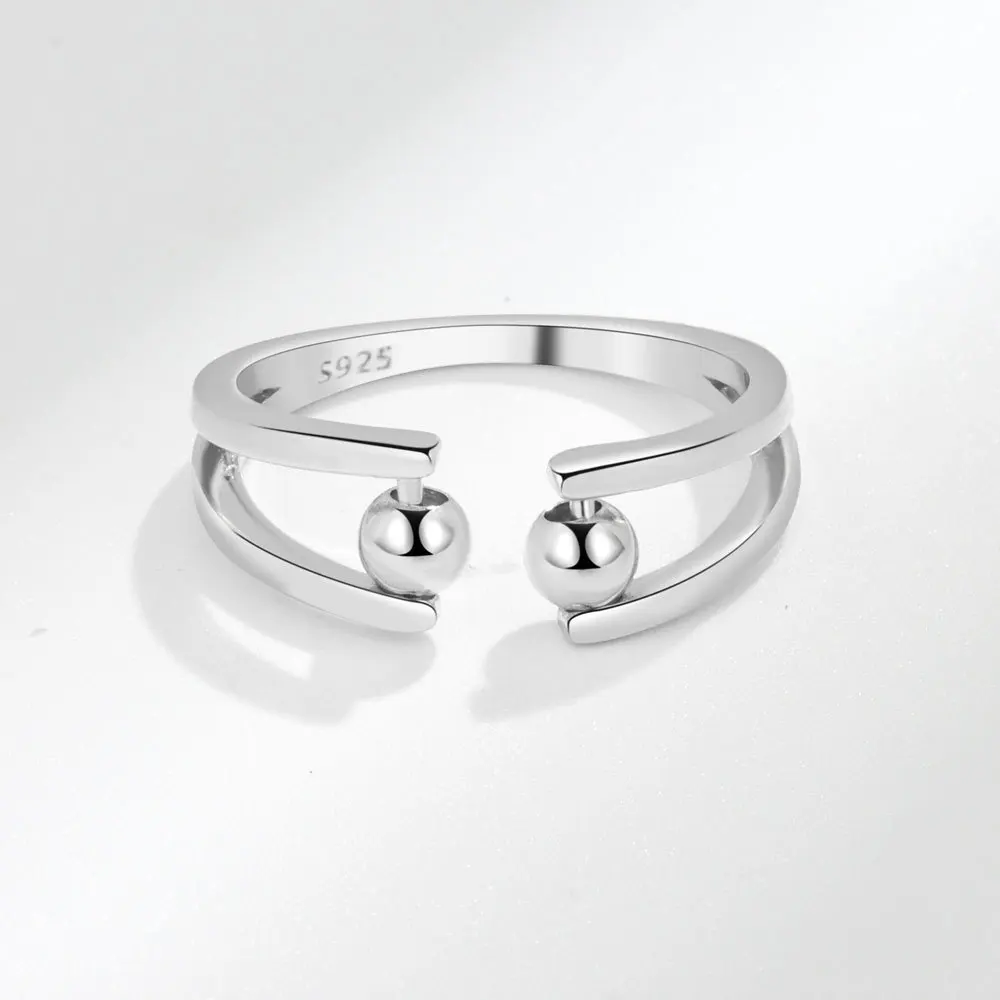 Women's Adjustable Crystal Flower Fidget Ring
