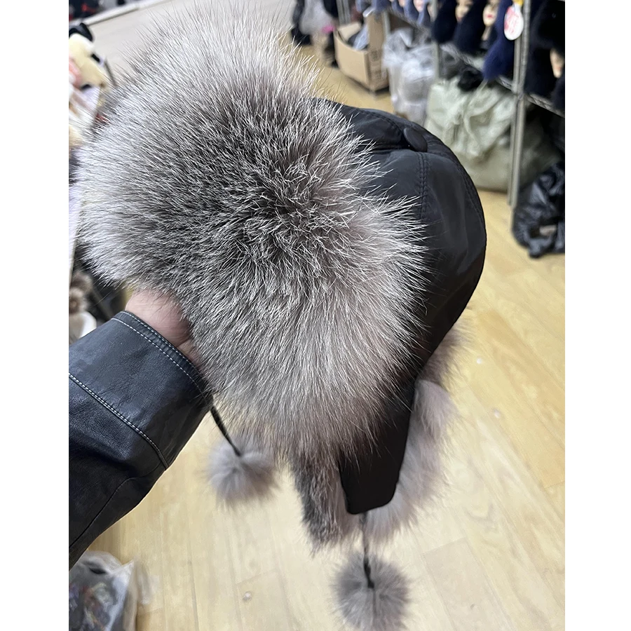 

Silver Fox Fur Cap Winter Caps For Women Fur Hats For Warm Winter Fashion Natural Best selling styles