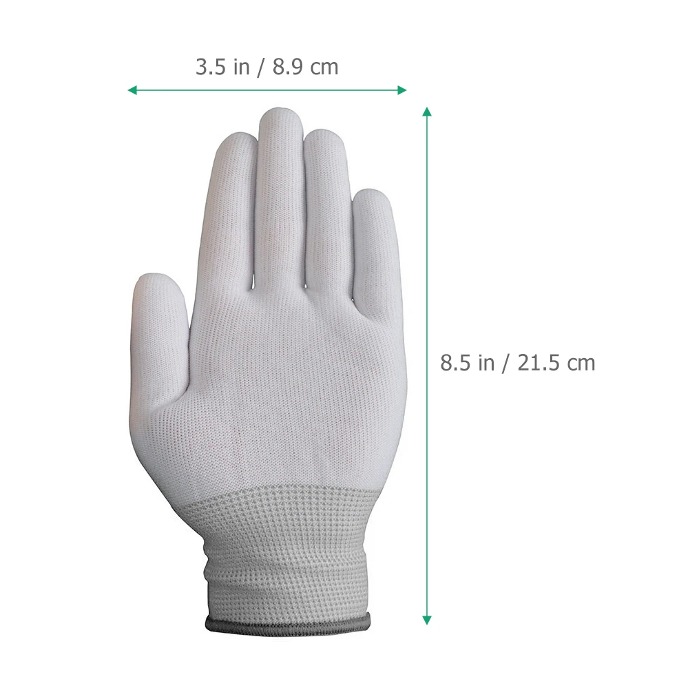 

12 Pairs Gloves Anti Static for Electronic Dust Nylon Work Non-slip Electric Pu Coated Fingertip Anti-static