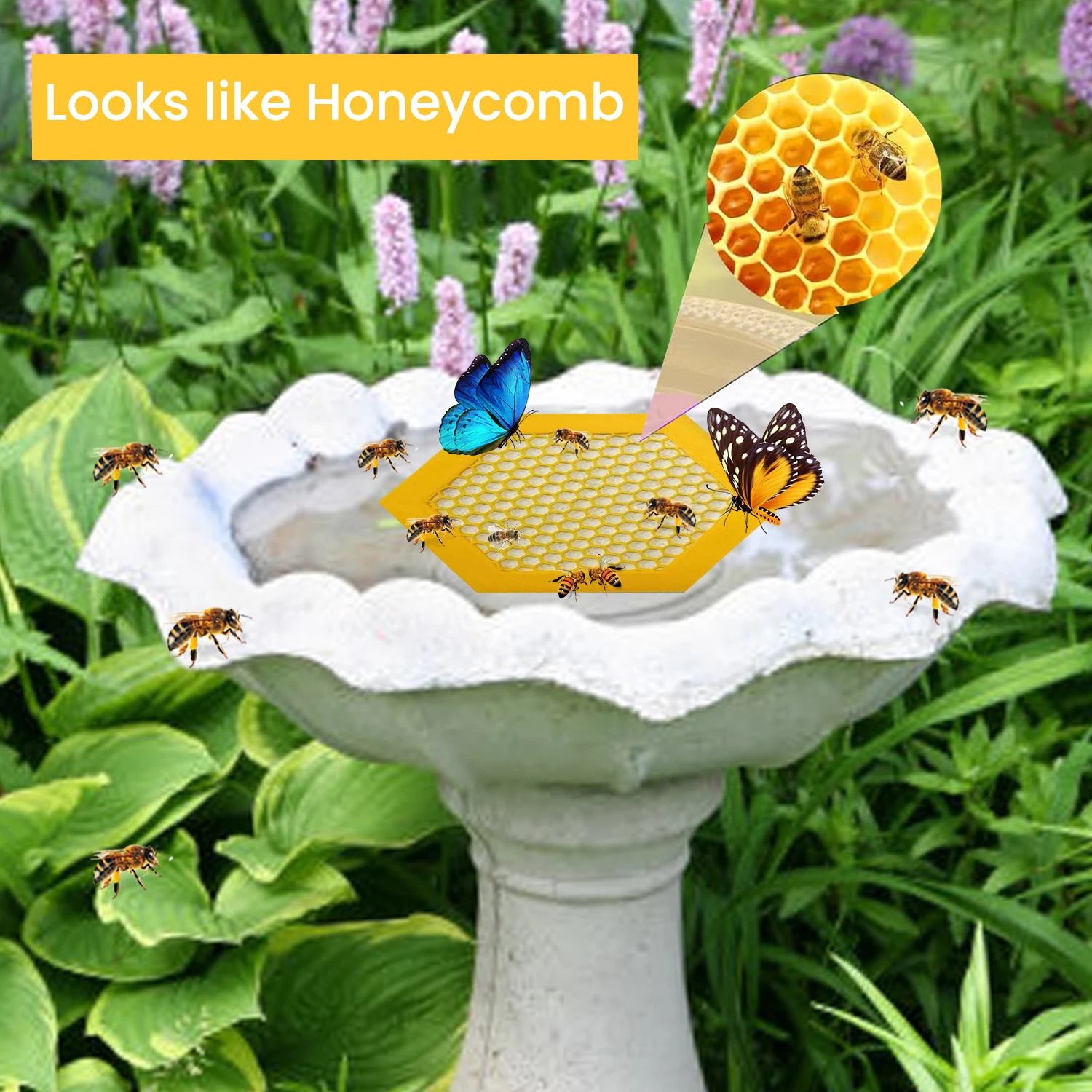 Bee Nest Printed Floating Bee Island Bee Waterer Bee  Insect Drinking Cups Butterfly Water Stations Insect Water Dispenser