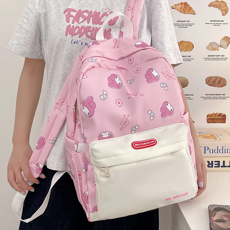 

Korean junior high school student backpack, casual backpack, female college student high looks printed large capacity backpack