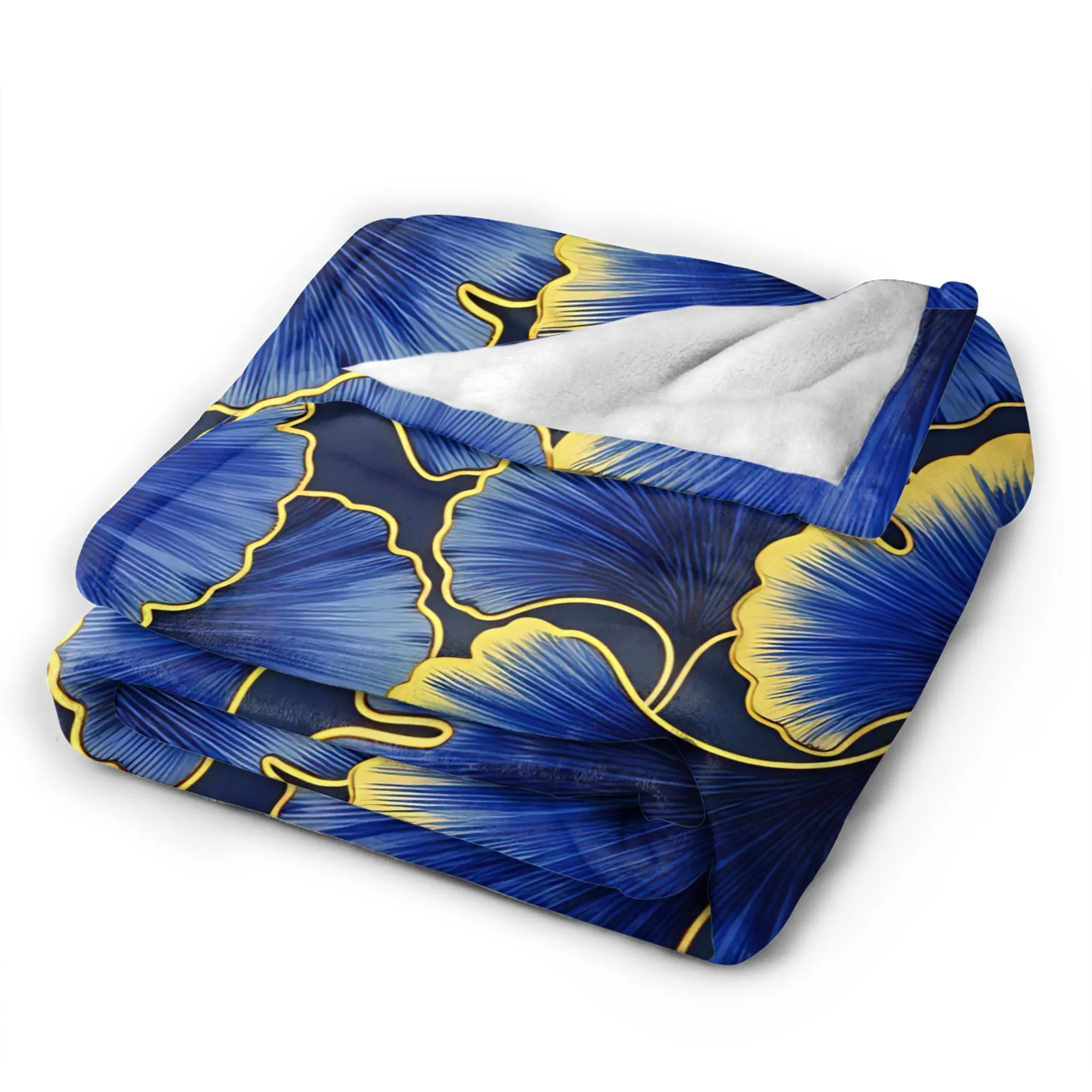 Ginkgo Leaves Flannel Blanket Adults  Soft Comfy Throw Blanket Winter Living Room Bedspread Sofa Bed Cover