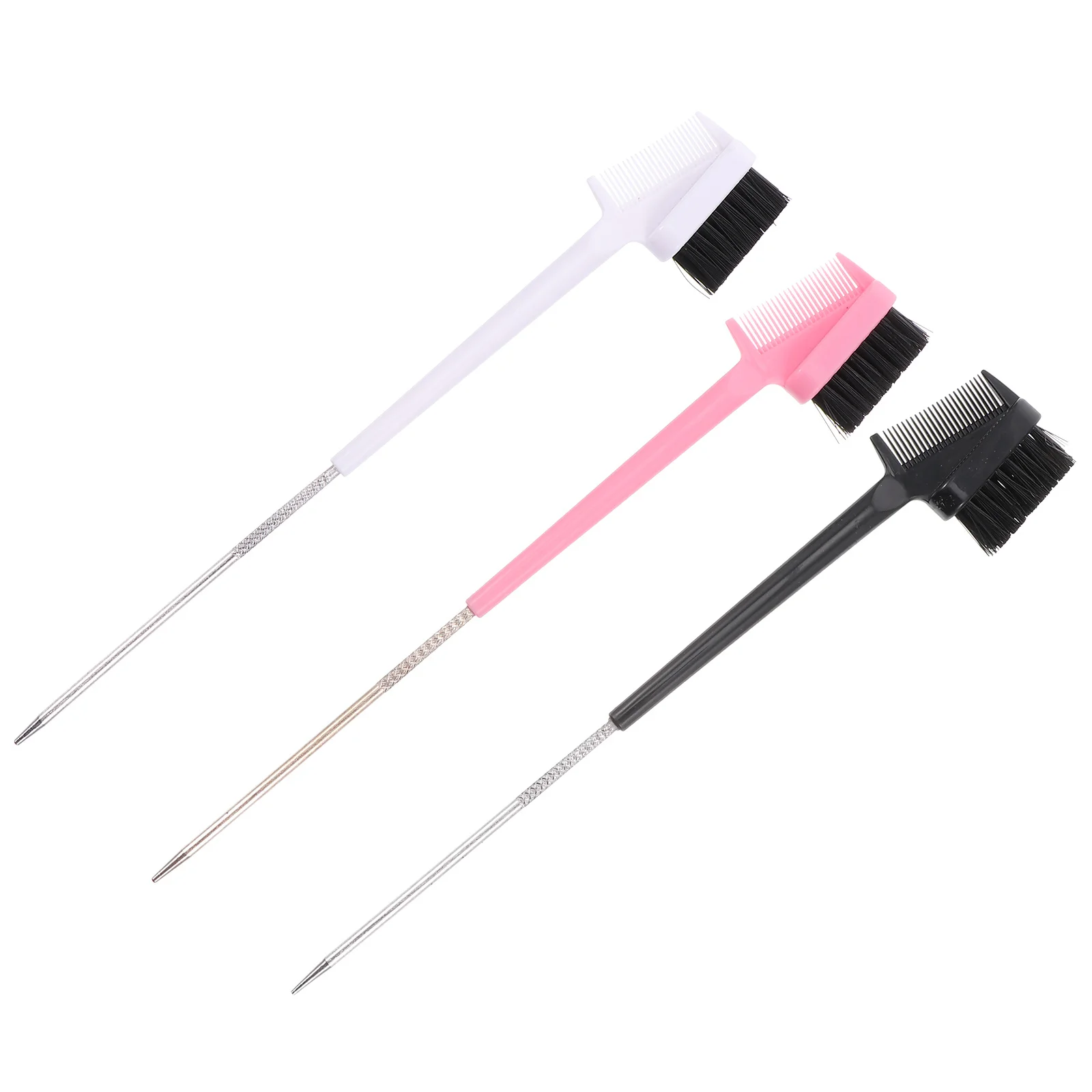3Pcs Eyebrow Brush Comb Mixed Color Dual Head Eyebrow Eyelash Brush Grooming Tool Makeup Shaper Mascara Comb Makeup Tool