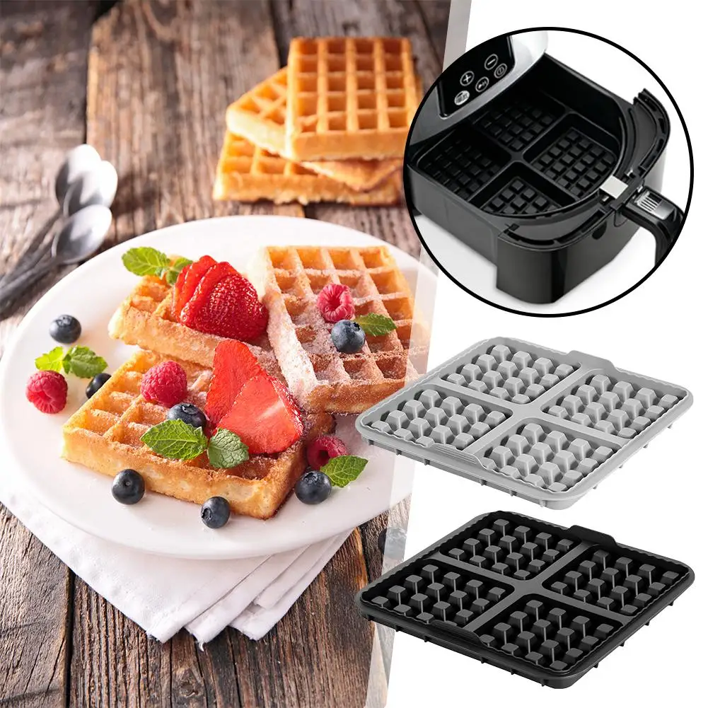 Food Grade Silicone Waffle Maker Mold Square Durable Reusable Non-stick Air Fryer Baking Accessory for Pancakes Cookies Waffle