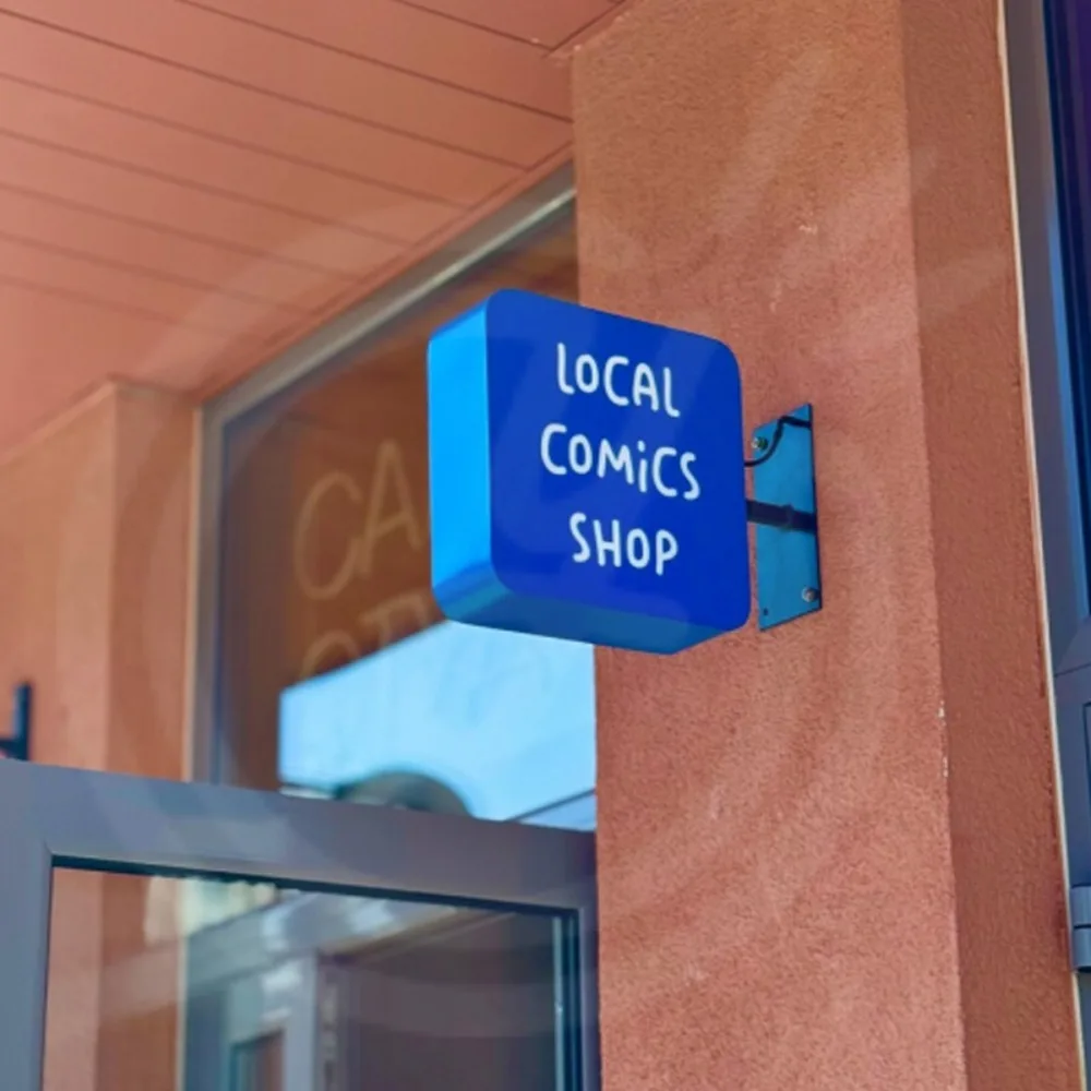 Custom 3D Blue Metal Light Box Sign Outdoor Storefront LED Acrylic Illuminated Signboard Waterproof Double Sided Shop Signage