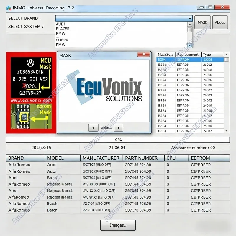 2026 Newest EDC IMMO SERVICE TOOL V1.2 Car Repair Software PIN CODE EcuVonix Decoding V3.2 Immo Off CALCULATOR BSI VDO DASHBOARD