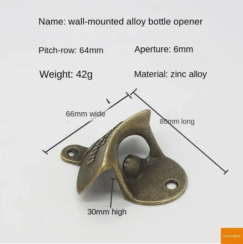 Retro Bar Wall Decorative Bottle Opener Wall Mounted Hanging Openers Tools Alloy Electroplating Process Bar Cafe Wall Decoration