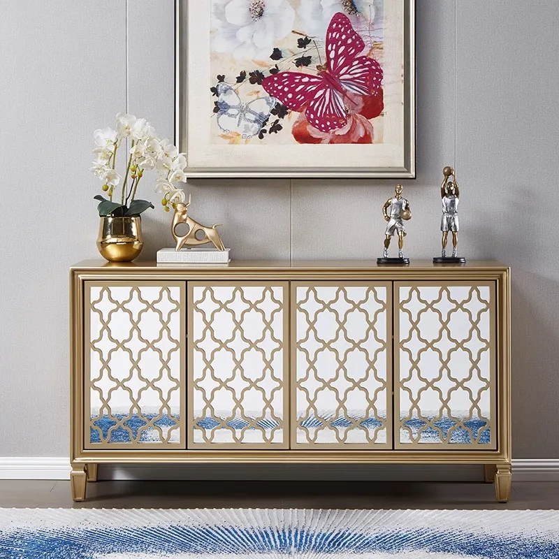 

Dining room dining side tea cabinet solid wood modern simple storage living room light luxury entrance cabinet decorative home