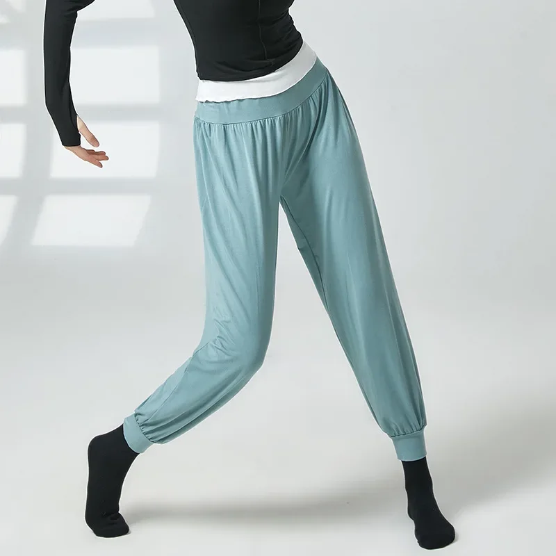 بنطال يوجا بطول كامل للنساء والرجال ، بنطال رقص شرقي ، باليه فضفاض للسيدات ، بنطلون باليه ، جديد ،