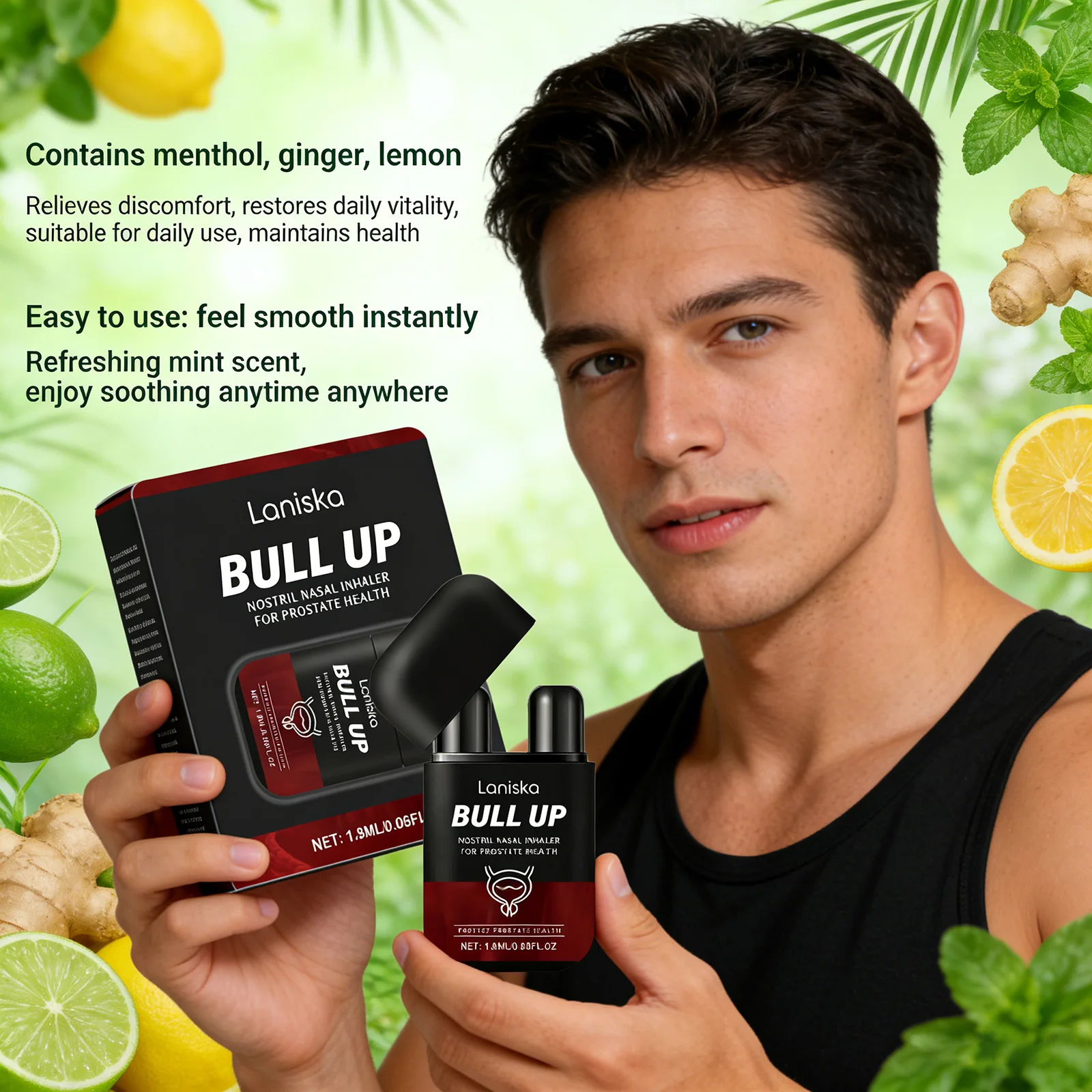 

Men's Double Hole Nasal Suction Improve Urine Reduce Swelling Prostatitis Discomfort Promote Local Blood Flow Refresh Body Care