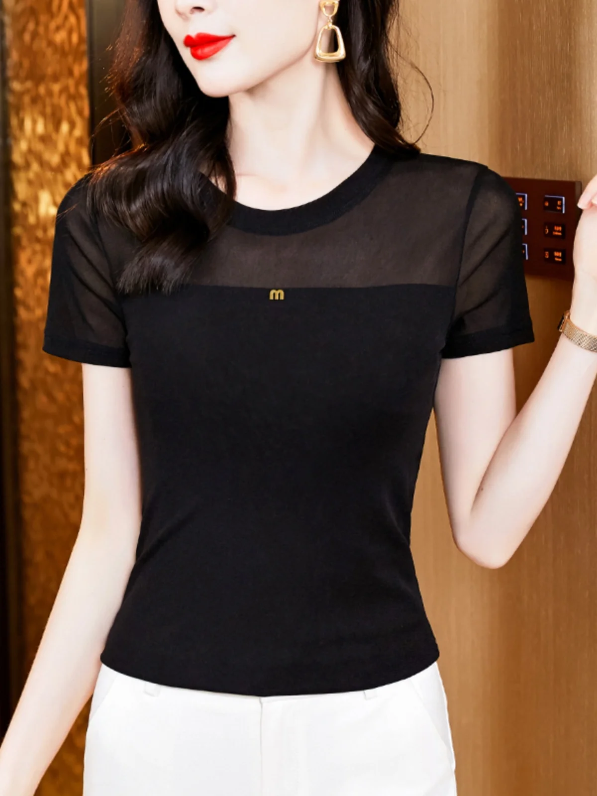 Faionable ort Sve تي شيرت المرأة سليم صالح لي توب صيف جديد Sle قاعدة طبقة ملابس داخلية الكورية Sle لون نقي