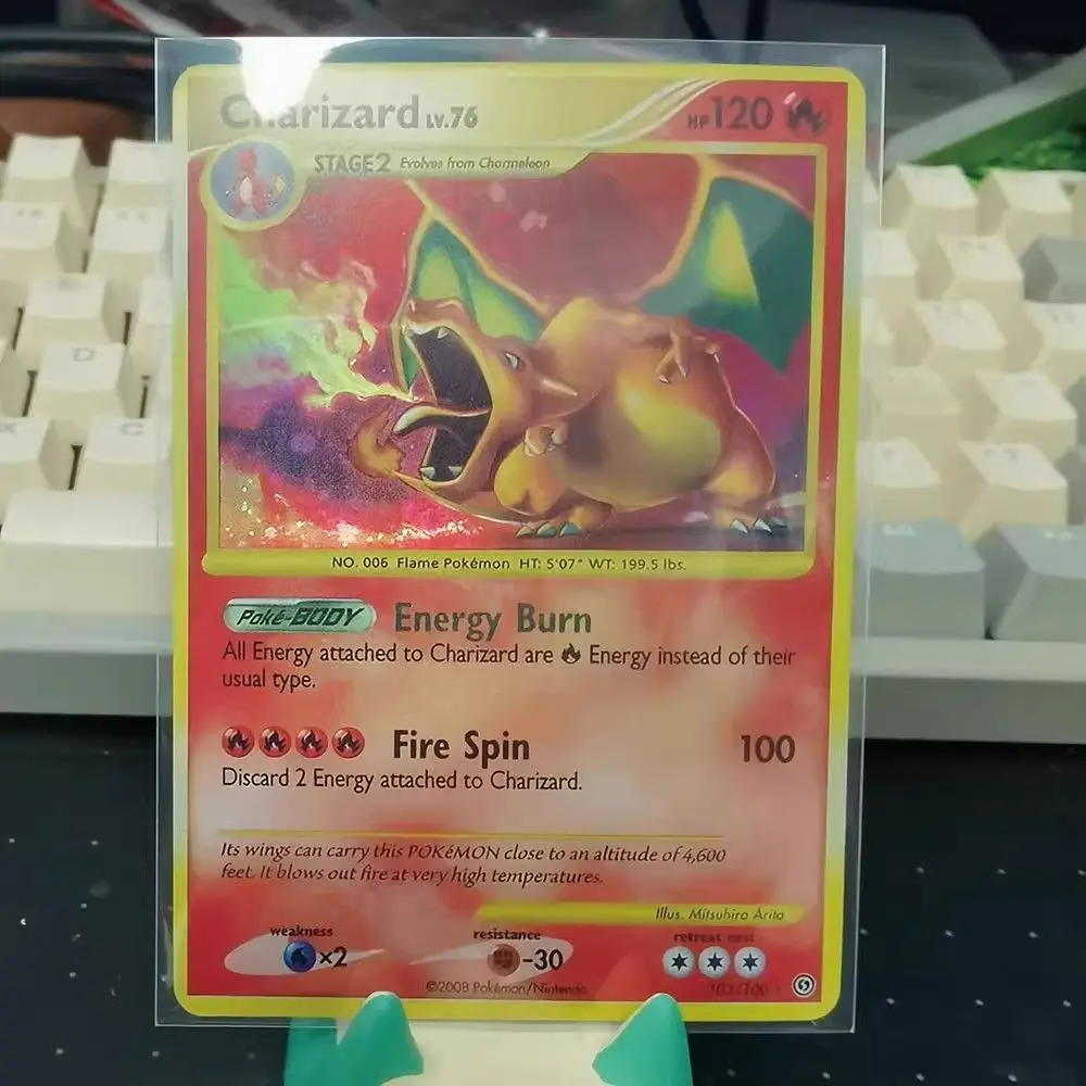 لتقوم بها بنفسك 5 قطعة Charizard احباط بطاقة PKM بطاقة حوش الجيب PTCG لعبة التجارة واحدة احباط جمع بطاقات الأولاد اللعب الهدايا #2