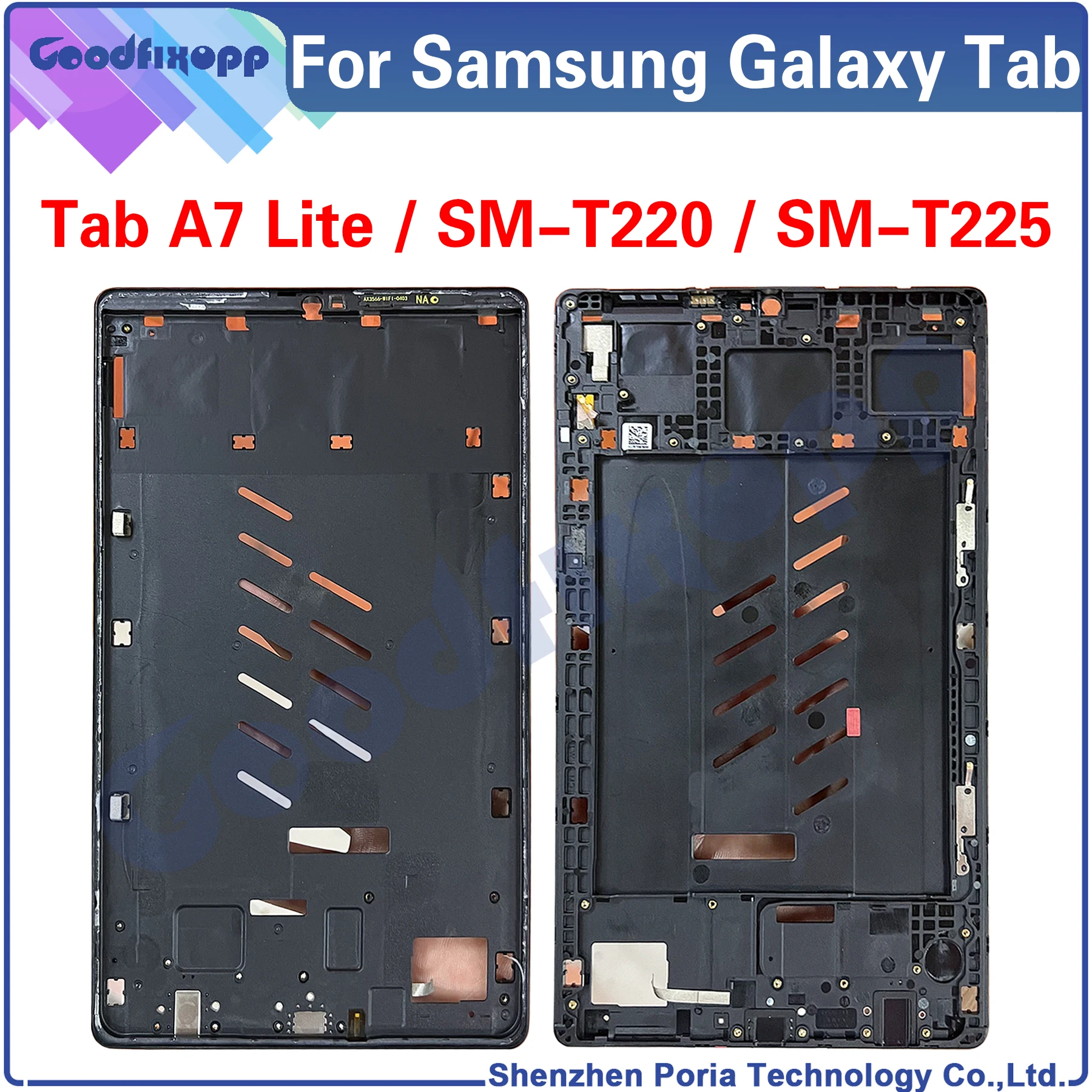 For Samsung Galaxy Tab A7 Lite SM-T225 SM-T220 SM-T225N A7Lite T220 T225 Media Case Front Frame Screen Frame Middle Bezel Frame