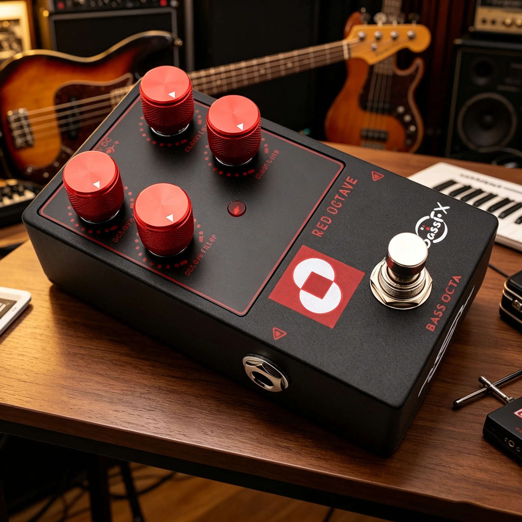 

Аналоговая октавная педаль Fanmuzk Red Octave для электробаса с октавным фильтром для музыкантов и вокалистов