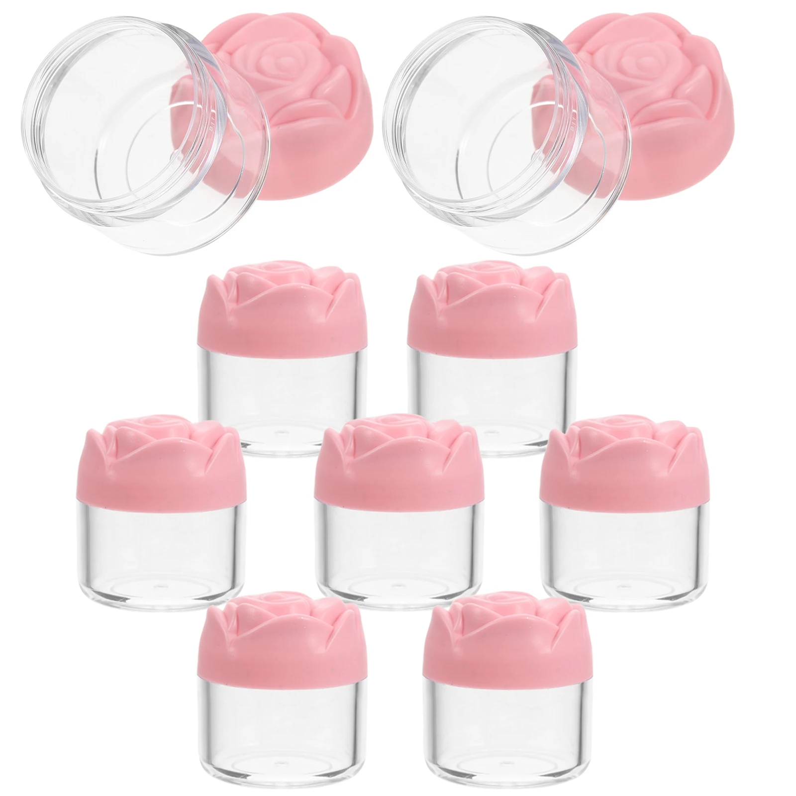 

12pcs Rose Shape Skincare Containers Refillable Storage Bottles Face Lotion Empty Plastic Large Opening Cute Design Kids