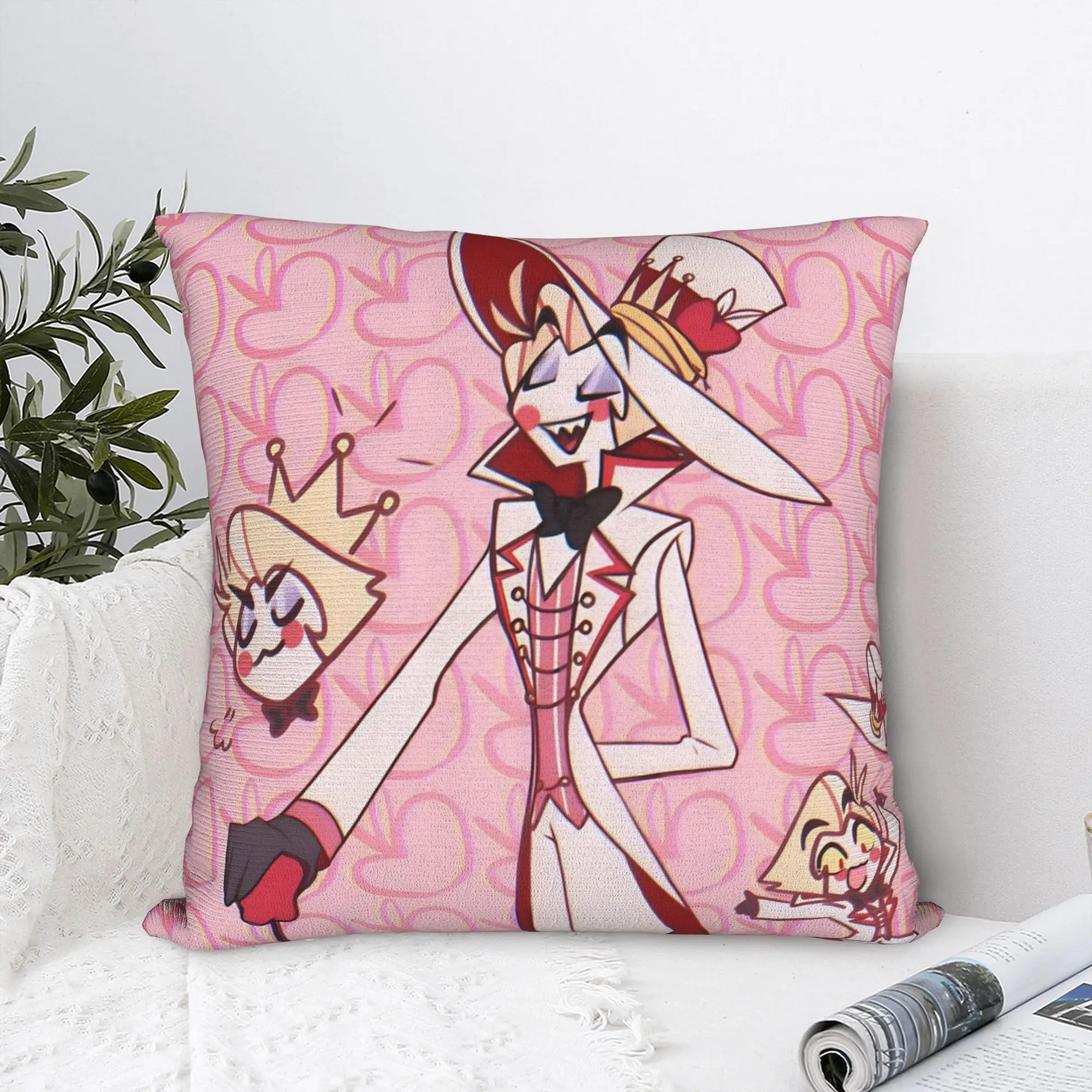 Lucifer Hazbins Hotels Pillowcase Printing Polyester Cushion Cover Decor  Throw Pillow Case Cover Home Square 18''