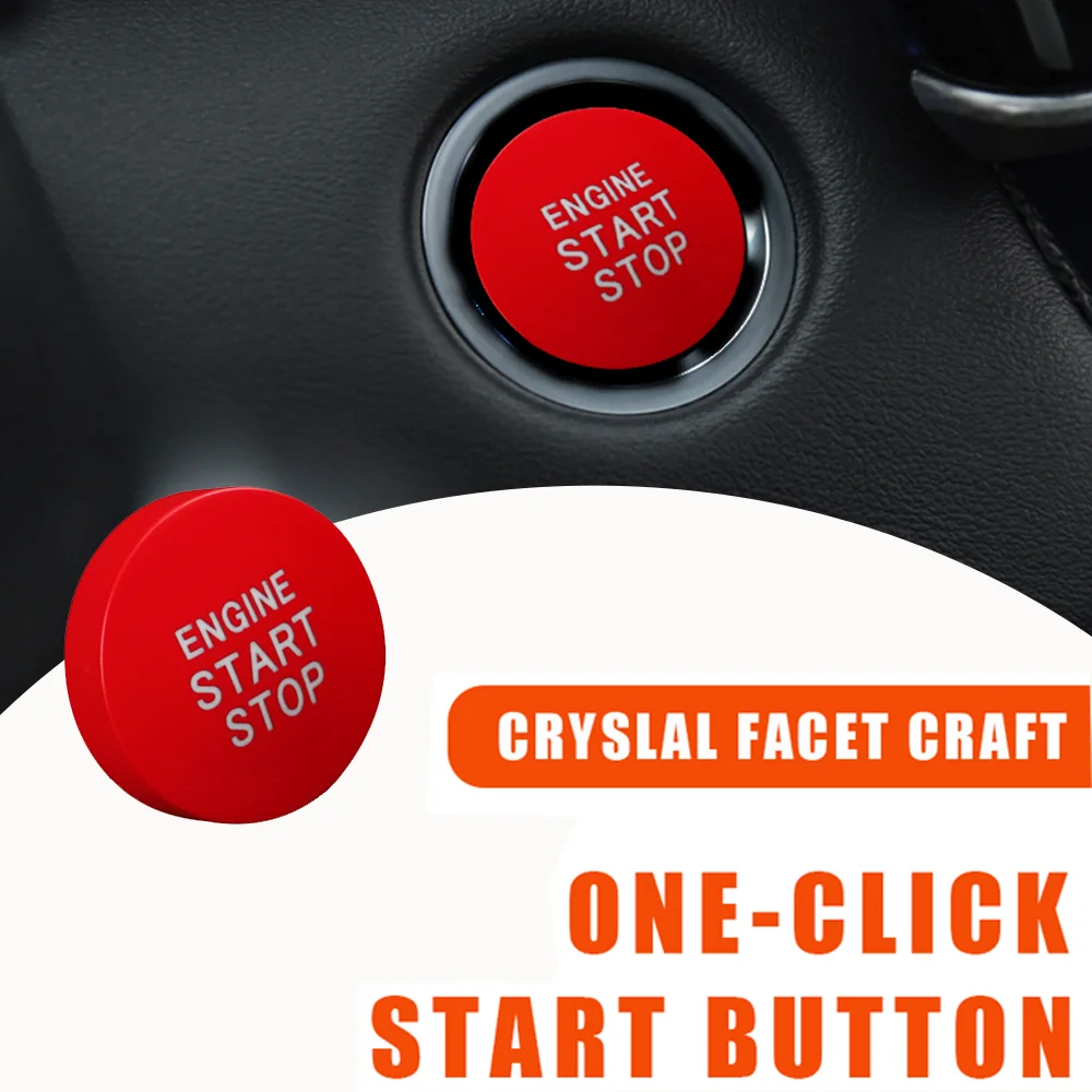 

1 Piece For Toyota START ENGINE STOP Car Lnterior ABS Engine Button One Button Lgnition Key Trim Switch Button Cover Auto Parts