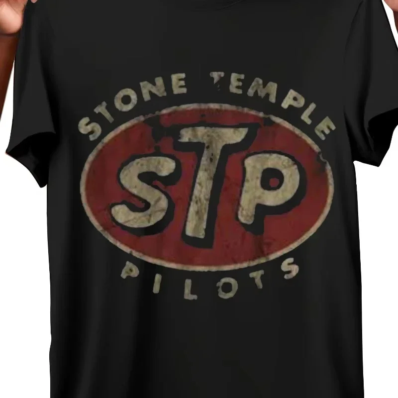 Camiseta estampada Vintage Stone Temple Pilots para hombre, patrón de banda de rock vintage, parte superior de algodón, camiseta estampada de algodón de alta calidad