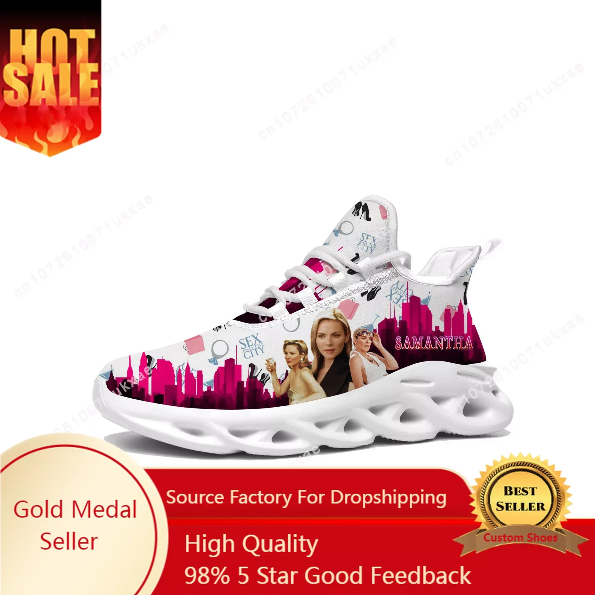 Sex and the City Flats Sneakers Mens Womens Sports Running Shoes High Quality Samantha Sneaker Lace Up Mesh Footwear custom Shoe