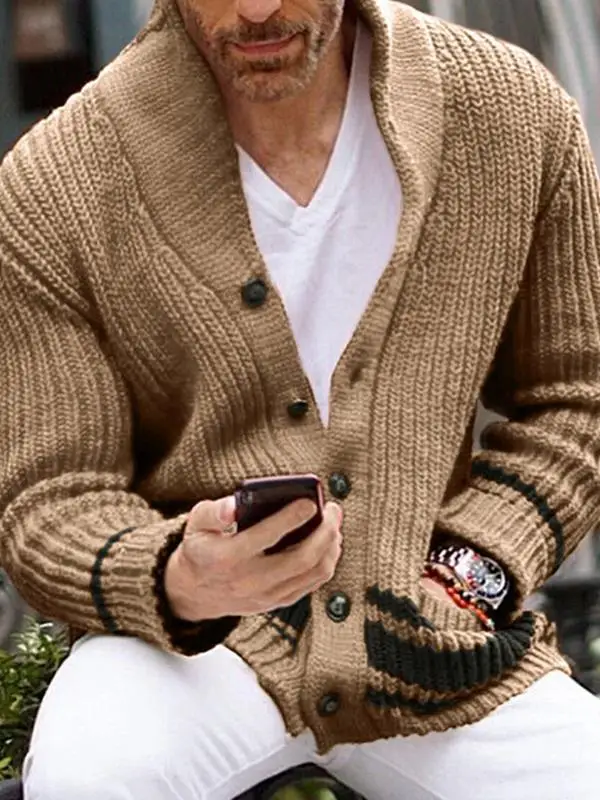 

Thiened Long Sve Men's Knitted Cardigan Autumn Winter Faion Urban Sle Warm Casual Bubble Sve Large Size Knitwear