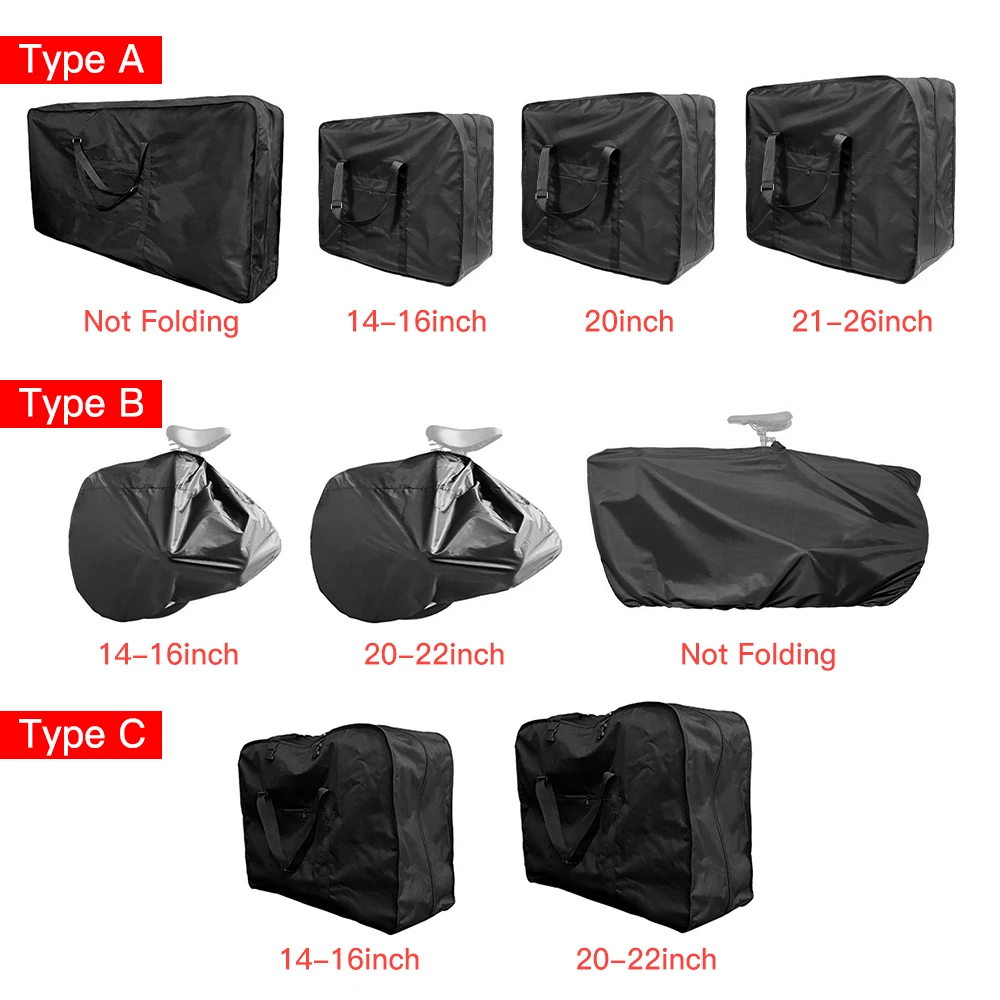 Folding Bike Travel Bag Bicycle Portable Transport Carrying Case for 14-16 inch / 20-22 inch / 21-26 inch Bycicle Accessories