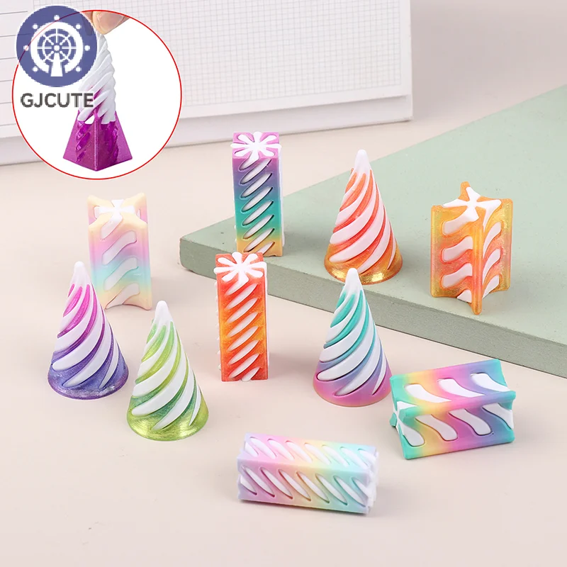 3D-gedrucktes Spiralkegel-Spielzeug, unmögliche Pyramide, Passthrough-Skulptur, Mini-Vortex-Gewinde, Illusionssäule, Helix, Schraube, Zappelspielzeug