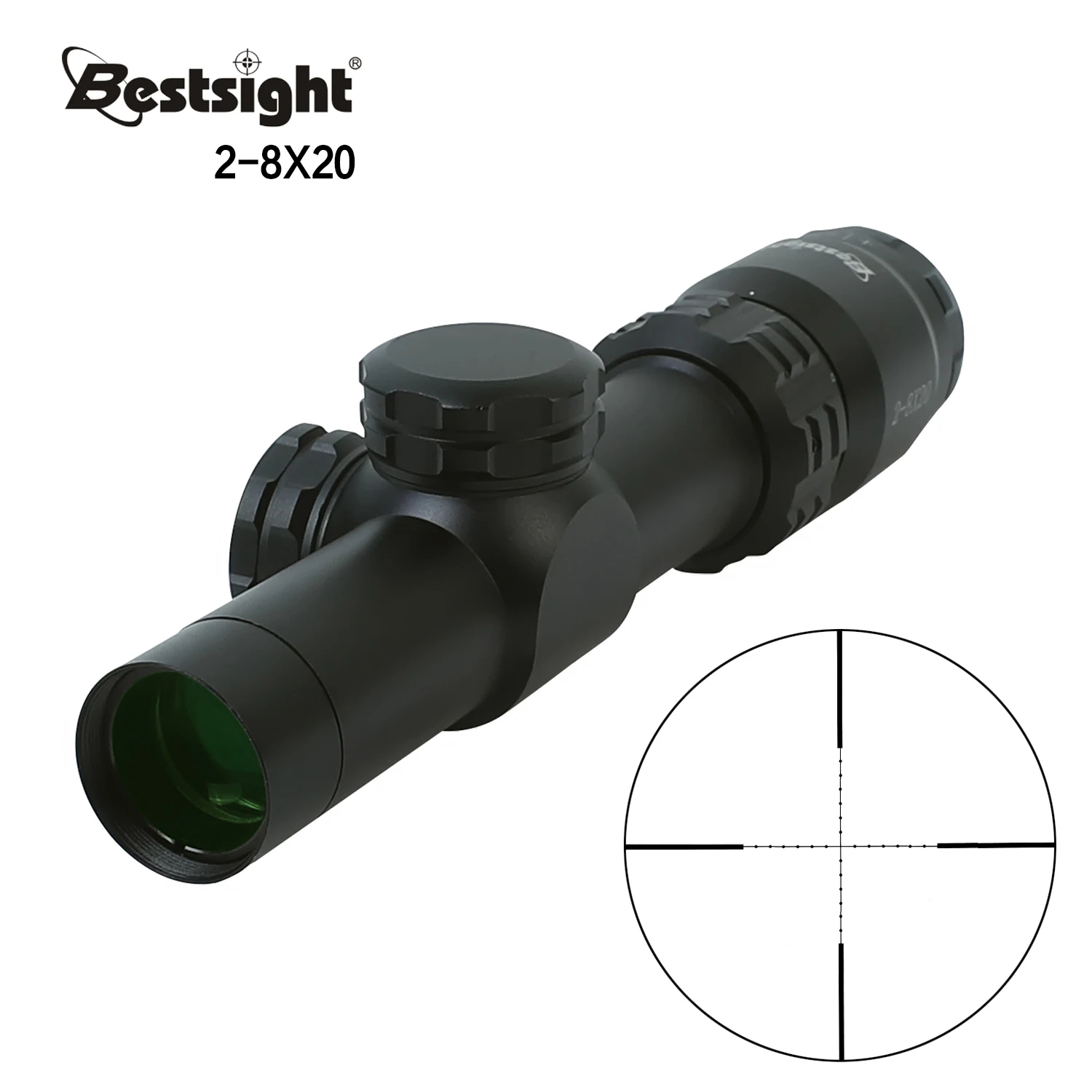 

2-8x20 Tactical Riflescope Hunting scope Mil Dot Illumination Reticle Sight Rifle Scope Sniper Hunting Scopes airsoft accessori