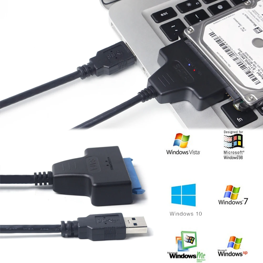 Cabo SA TA para USB 3.0 de até 6 Gbps para disco rígido SSD externo de 2,5 polegadas SA TA 3 Adaptador de 22 pinos USB 3.0 para cabo Sa Ta III